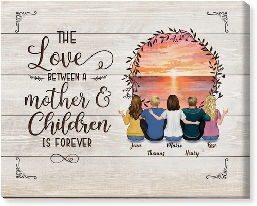 Miniatura 17 de Gossby Lienzo personalizado envuelto para mamá – El amor entre madre e hija es para siempre – Regalo personalizado con nombres de avatares – Regalo