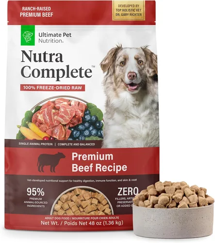 Miniatura 10 de ULTIMATE PET NUTRITION Nutra Complete - Alimento para perros 100% liofilizado crudo formulado por veterinarios con antioxidantes, prebióticos