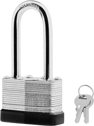 Miniatura 2 de SafiSwords Paquete de 12 candados de acero laminado con llave igual, 1-3/4 pulgadas de ancho, juego de candados largos resistentes con las mismas