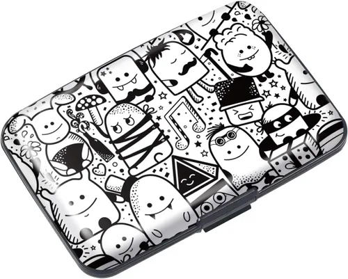 Miniatura 29 de Mini tarjetero para mujeres u hombres, tarjetero delgado con bloqueo RFID, estuche rígido para tarjeta de identificación, tarjetero de viaje, Negro