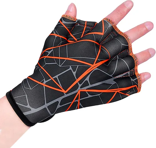 Guantes de natación de nailon para natación acuática, guantes de malla para entrenamiento acuático, entrenamiento acuático, equipo de mano para