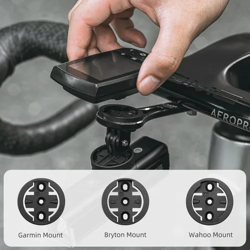 Miniatura 3 de ROCKBROS Soporte para computadora de bicicleta, soporte de computadora de bicicleta frontal exterior de aluminio para bicicletas de carretera