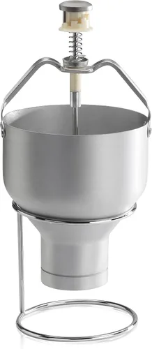 New Star Foodservice Dispensador de masa de panqueques de aluminio comercial con soporte, dispensador de masa de control de porciones para