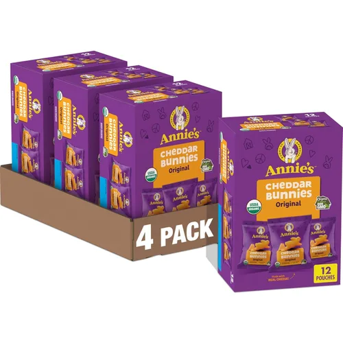 Miniatura 8 de Annie's Galletas orgánicas originales de Cheddar Squares horneadas, hechas con queso real, 11.25 onzas