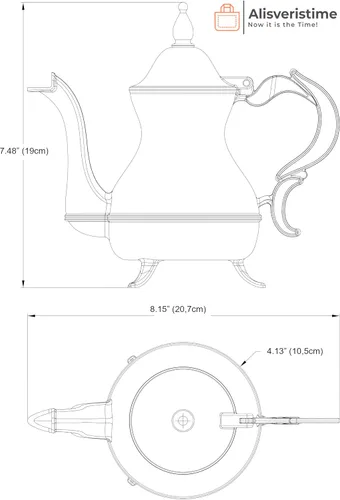 Miniatura 4 de Alisveristime Jarra decorativa Zamac - Elegante tetera ornamental para decoración del hogar (dorado)