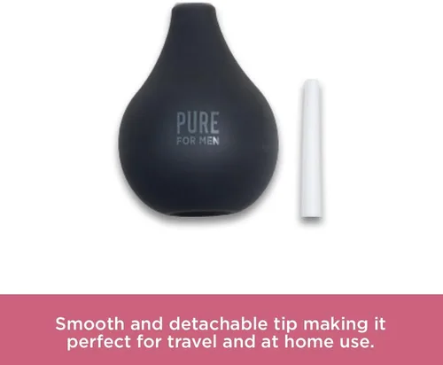 Miniatura 7 de Pure for Men Bum Bulb Kit de ducha anal con punta desmontable Enema reutilizable, fácil de usar y duradero Capacidad 3 oz (3.0 fl oz)