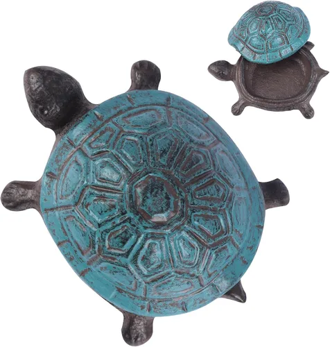 Escondite de llaves de tortuga de hierro fundido para exteriores - Escondite de llaves de repuesto impermeable para esconder una llave de forma