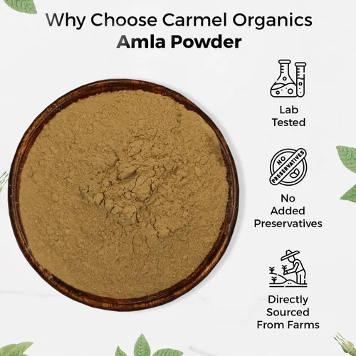 Miniatura 5 de CARMEL ORGANICS Amla/Amlaki (Emblica officinalis) Polvo de frutas (8 onzas) para el cuidado del cabello, la piel y el bienestar Natural, sin OMG