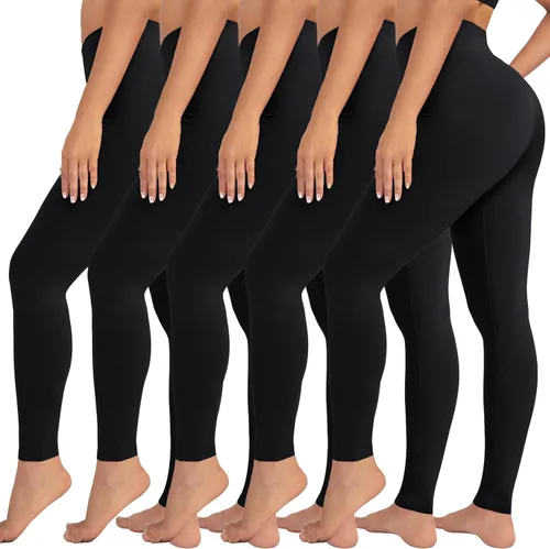 Miniatura 27 de VALANDY Leggings de cintura alta para mujer, elásticos, control de abdomen, entrenamiento, correr, yoga, pantalones, tallas regulares y grandes