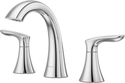 Miniatura 17 de Pfister Weller - Grifo de lavabo de baño de 8 pulgadas, 2 manijas, 3 agujeros, acabado de bronce toscano con ensamblaje de drenaje emergente, 1.2