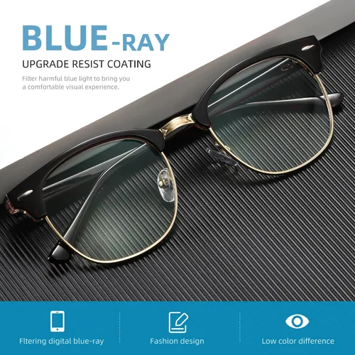 Miniatura 4 de Gafas de bloqueo de luz azul para mujer/hombre, lentes de luz azul para computadora para mujer/hombre A05-marrón oscuro