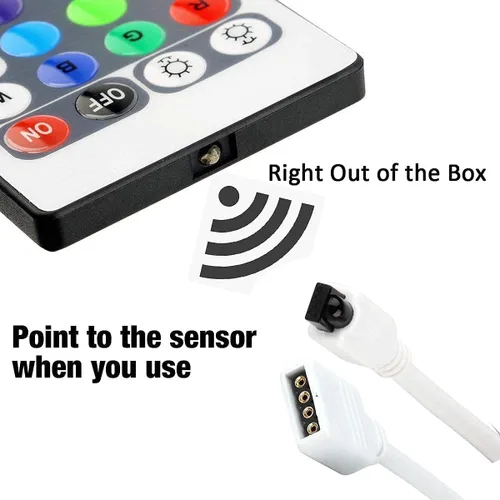 Miniatura 3 de Control remoto de tira de luces LED RGB de 44 teclas, reemplazo de control remoto IR para tira de luces LED SMD 5050 3528 2835 RGB (1 paquete)