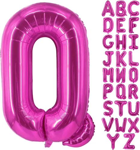 Miniatura 13 de Lovoir Globos grandes de 40 pulgadas de color rosa intenso con la letra H de gran tamaño, globo de helio de aluminio de Mylar para decoración