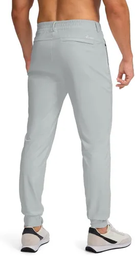 Miniatura 3 de Pudolla Pantalones deportivos de golf para hombre con bolsillos con cremallera, elásticos, ajustados, ligeros, casuales, para hombre