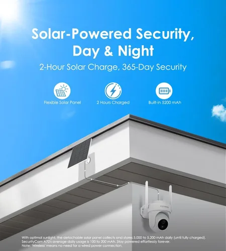 Miniatura 5 de Cámaras de seguridad 4K inalámbricas para exteriores, sin suscripción, sistema de cámara de seguridad para el hogar alimentado por energía solar