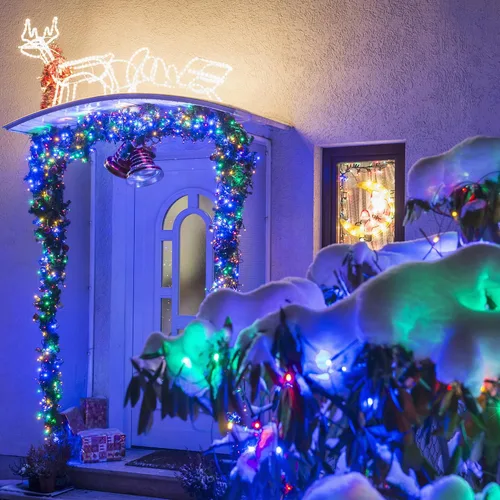 Miniatura 4 de Flechllary Luces de Cadena Navideñas de 200 LED, 72 Pies de Luces Interiores Enchufables con 8 Modos y Temporizador y Función de Memoria, Luces