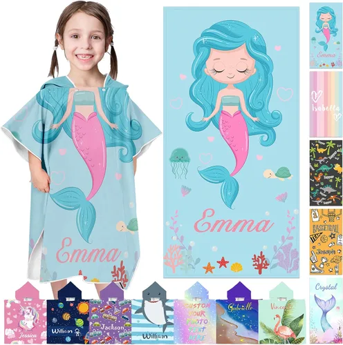 Miniatura 11 de Toallas de playa personalizadas para niños, toallas de playa personalizadas con nombres, regalos personalizados para niños pequeños, niñas