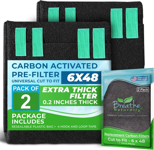 Miniatura 20 de Breathe Naturally Corte Universal para Adaptar Filtro de Aire de Carbón Activado – Filtros de Carbón de Repuesto – Lámina de Carbón de Prefiltro