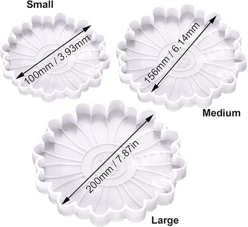 Miniatura 4 de Vilihkc 4 moldes de resina de silicona de margaritas para bandeja de resina epoxi para bricolaje de resina para decoración del hogar (1 medio 3S)