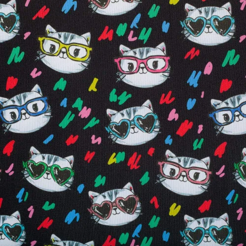 Miniatura 3 de ABS Novelties Gatos con gafas patrón 10 bolsillo Tote