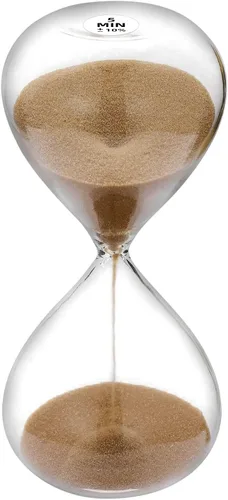 Miniatura 13 de Reloj de arena con temporizador de arena de 1 minuto con arena de color marrón, reloj de arena grande de 1 minuto, reloj de arena de 1 minuto
