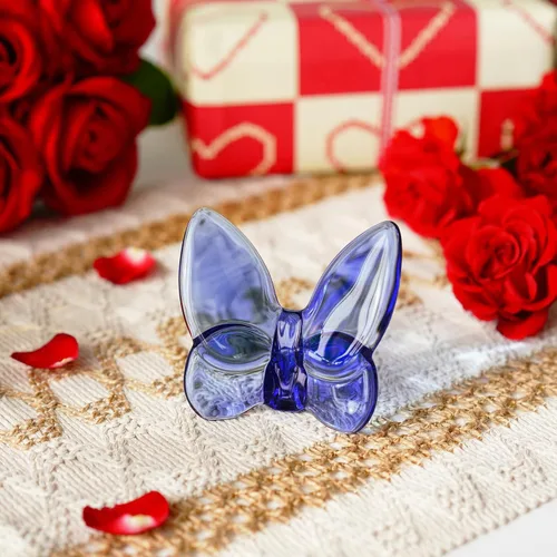 Miniatura 7 de kanpura Figura de mariposa de cristal azul, figura de mariposa voladora, adorno de mariposa de cristal, animal de cristal coleccionable