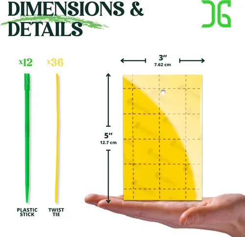 Miniatura 5 de Catchmaster GRO - Trampas adhesivas regulares de doble cara amarillas, paquete de 36 unidades, trampa adhesiva para insectos y moscas de la fruta