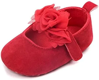 Zapatos planos de Mary Jane con lazo floral de princesa para bebé y niña, zapatos de vestir suaves para recién nacidos, cuna para primer caminante