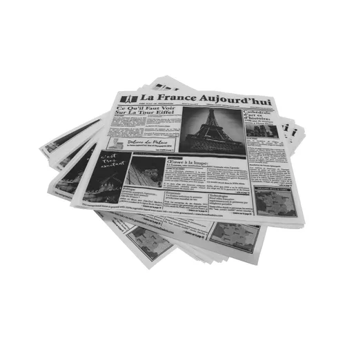 G.E.T. 4-TF1600 - Forro de papel de periódico francés de 12 x 12 pulgadas, blanco seguro para alimentos, contenedor de delicatessen, molino de