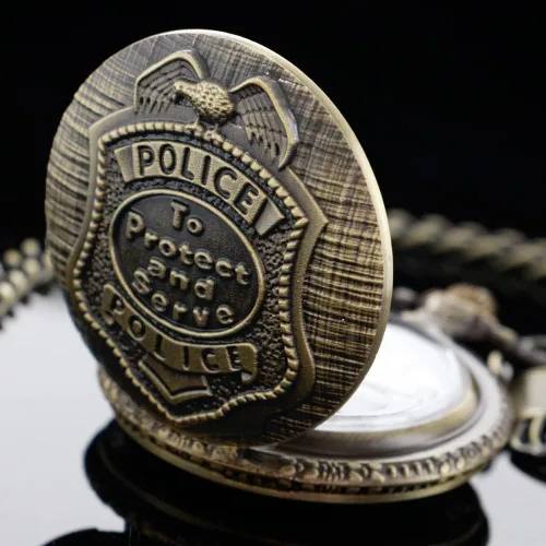 Miniatura 4 de Tiong Reloj de bolsillo con diseño clásico de números arábigos de cuarzo con cadena, regalos de cumpleaños