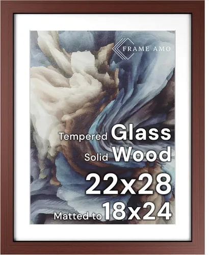 Miniatura 32 de Frame Amo Marco de póster de madera maciza de 13 x 19 pulgadas, color natural, tapete blanco para imagen de 11 x 17 pulgadas, parte frontal