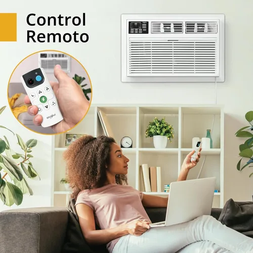 Miniatura 8 de Whirlpool Aire acondicionado de pared de 8,000 BTU, 115 V, enfría hasta 350 pies cuadrados para sala de estar, dormitorio, cocina