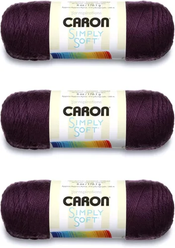 Miniatura 40 de Caron Simply Soft - Hilo verde militar, paquete de 3 unidades de 6.00 oz/6 onzas, 100% acrílico, peinado #4 (mediano), 315 yardas, tejido/ganchillo