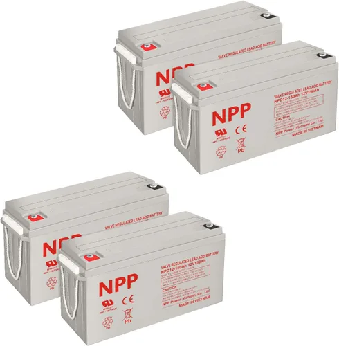 Miniatura 10 de NPP NPD12-100Ah (T16A, 2 piezas) Batería AGM SLA de ciclo profundo de 12 voltios, 12 V, 100 Ah, batería de ciclo profundo de 1200 amperios