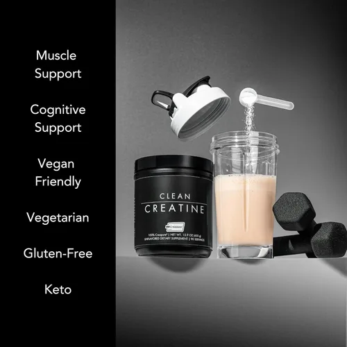 Miniatura 7 de CLEAN Creatina - Creapure 100% creatina monohidrato en polvo para la salud muscular, el rendimiento y el apoyo cognitivo Certificado por terceros