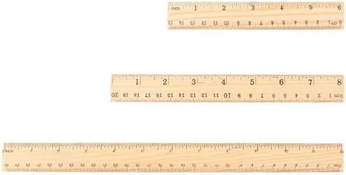Miniatura 10 de Utoolmart 2 reglas rectas de madera, regla de escala de doble cara de 6 pulgadas, herramienta de medición para ingeniería, arquitecto de oficina