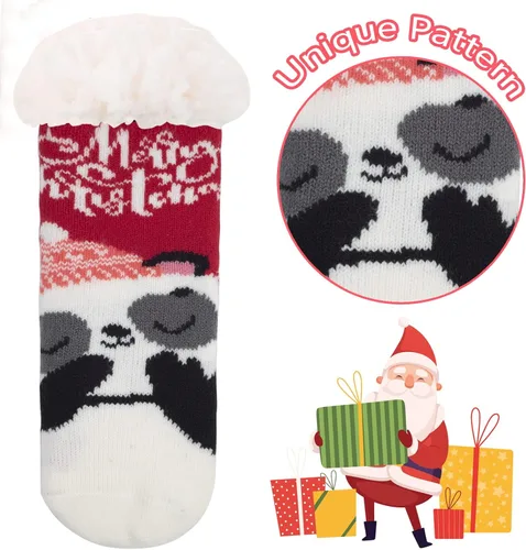 Miniatura 4 de 3 pares de calcetines de invierno con forro de sherpa mullidos, cálidos, suaves, antideslizantes