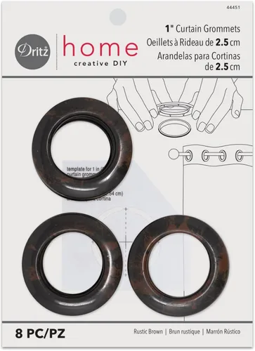 Miniatura 18 de Cortina con arandelas 1 pulgada, diámetro del plástico interior 8/Pkg Blanco