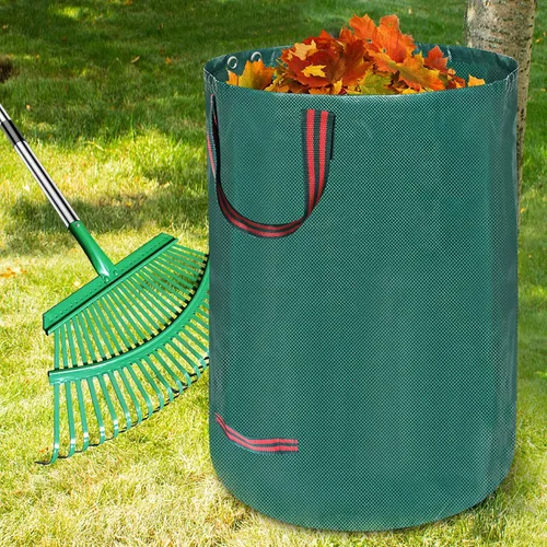 Miniatura 6 de Juego de herramientas de rastrillo de hojas de jardín 5 en 1, rastrillo de hojas ajustable de 53 pulgadas con 2 bolsas grandes para recolectar
