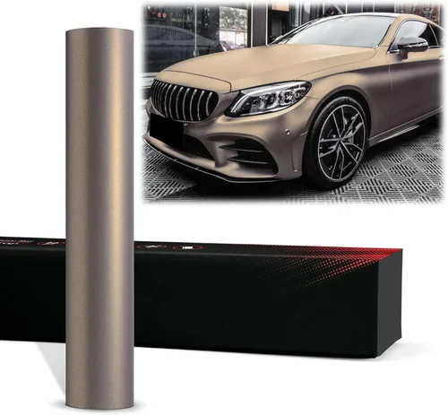 Miniatura 10 de 2 piezas de 4 x 8 pulgadas (3.9 in x 7.9 in) de selenita gris PET mate metálico vinilo adhesivo para auto auto hoja de película de película libre