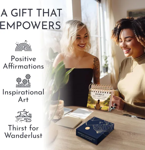 Miniatura 2 de RYVE Calendario diario de afirmación – Calendario de escritorio motivacional con afirmaciones diarias para mujeres, regalos positivos