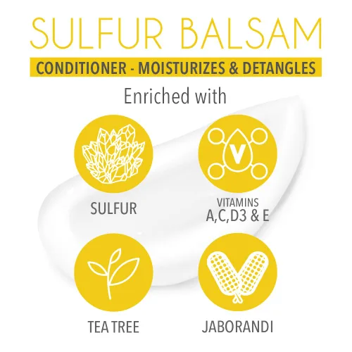 Miniatura 7 de SULFUR BALSAM Acondicionador - Hidratante y desenredante natural - Cuidado del cabello y el cuero cabelludo - Suave y eficaz