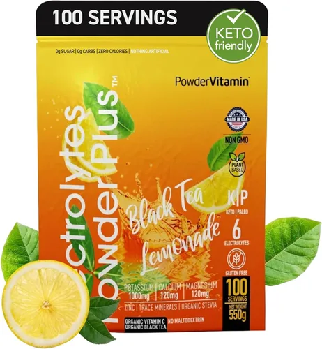 Miniatura 32 de Polvo de Electrolitos Plus (50 porciones), 0 calorías Keto, 0 azúcar, sin maltodextrina, 1000 mg de potasio, 120 mg de calcio, 120 mg de magnesio