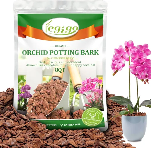Miniatura 13 de Legigo Corteza Orgánica para Macetas de Orquídeas de 2 Cuartos de Galón - Mezcla Totalmente Natural de Corteza de Orquídea para Macetas, Astillas