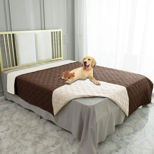 Miniatura 118 de Ameritex Funda Impermeable para Cama de Perro Manta para Mascotas para Muebles Cama Sillón Sofá Reversible Azul marino+azul piedra