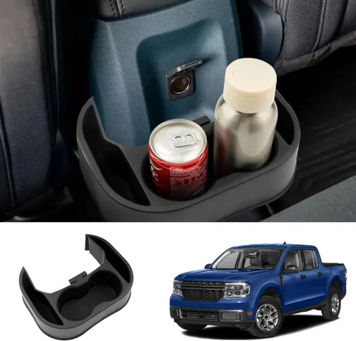 Miniatura 8 de Bandeja organizadora de portavasos compatible con portavasos de camiones Ford Maverick 2022 2023 2024 2025 LUWU Organizador de consola central