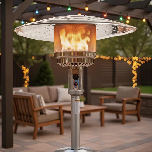 Miniatura 8 de Escudo reflector para calentador de patio, reemplazo superior del calentador de exterior, montaje de 3 agujeros, 30 pulgadas de diámetro redondo