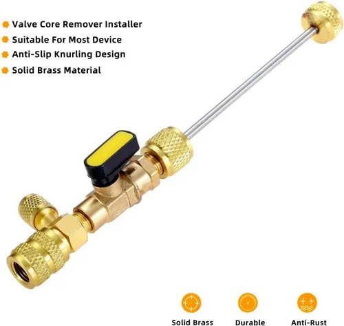 Miniatura 3 de R410A R22 Herramienta de instalación de extracción de núcleo de válvula de CA, removedor de núcleo de válvula, doble tamaño de 1/4 "-5/16