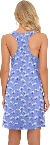 Miniatura 2 de PrinStory Camisones sin mangas para mujer, camisón de algodón con espalda cruzada para mujer