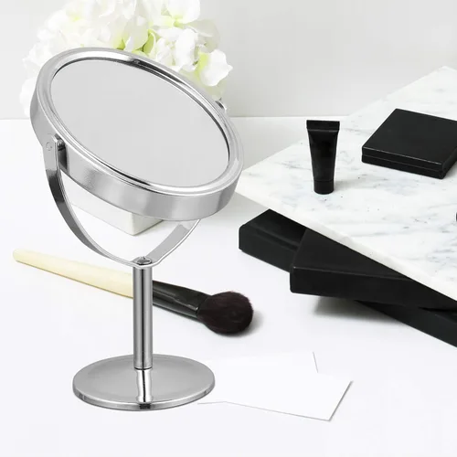 Miniatura 8 de Espejo giratorio de escritorio para baño, espejo cosmético con aumento, espejo de tocador con soporte, espejo giratorio giratorio de doble cara